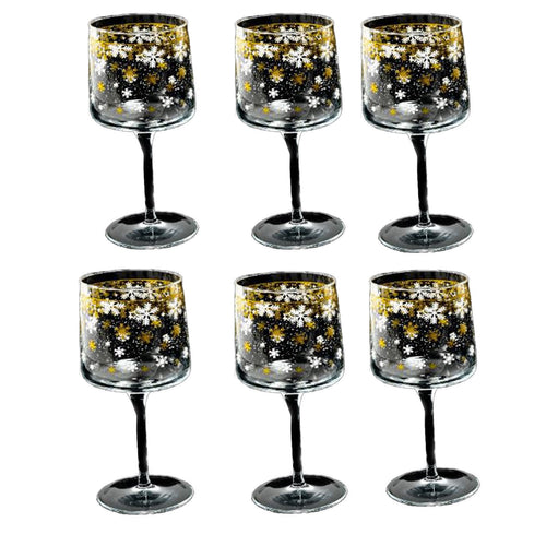 Bicchieri Elegant in vetro oro da tavola per decorazione ambienti set da 6