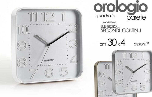 Orologio 30x4cm Da Parete Quadrato Classico Moderno Silenzioso Colori Ass 684142 Casa e cucina/Decorazioni per interni/Orologi/Orologi da parete Trade Shop italia - Napoli, Commerciovirtuoso.it