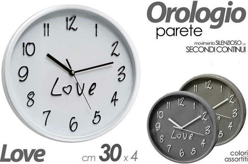 Orologio 30x4cm Parete Love Classico Moderno Tondo In Plastica Colori Ass 798146 Casa e cucina/Decorazioni per interni/Orologi/Orologi da parete Trade Shop italia - Napoli, Commerciovirtuoso.it
