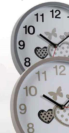 Orologio 31x5 Cm Parete Cuori Farfalle Classico Moderno Tondo Silenzioso 681288 Casa e cucina/Decorazioni per interni/Orologi/Orologi da parete Trade Shop italia - Napoli, Commerciovirtuoso.it
