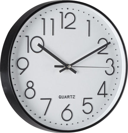 Orologio a Parete Quartz Bianco E Nero per Cameretta E Cucina Idea Regalo Ø 30 Cm Casa e cucina/Decorazioni per interni/Orologi/Orologi da parete Decor Space - Altamura, Commerciovirtuoso.it