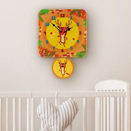 Orologio A Pendolo - Cervi Da Parete Cameretta Bambini Dida