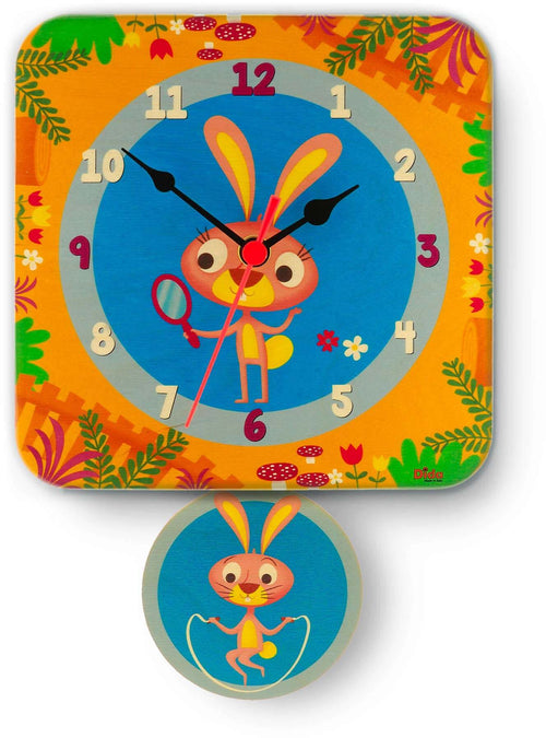 Orologio A Pendolo - Conigli Da Parete Cameretta Bambini Dida