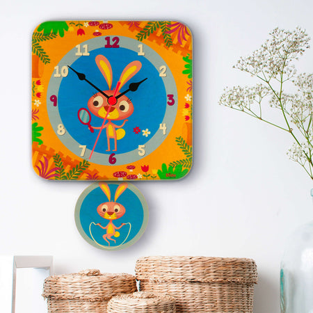 Orologio A Pendolo - Conigli Da Parete Cameretta Bambini Dida