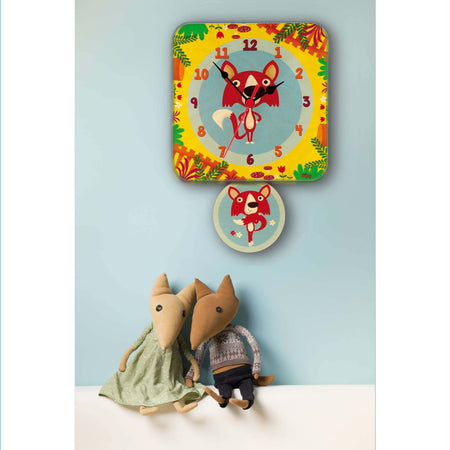Orologio A Pendolo - Volpi Da Parete Cameretta Bambini Dida