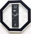 Orologio-Analogico-Parete-28-Cm-Quadrante-Ottagonale-Nero-Trasparente-Plastica