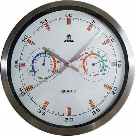 OROLOGIO ANALOGICO PARETE CON TERMOMETRO IGROMETRO ACCIAIO 25CM QUADRANTE TONDO Casa e cucina/Decorazioni per interni/Orologi/Orologi da parete Trade Shop italia - Napoli, Commerciovirtuoso.it
