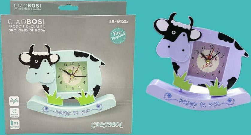 Orologio Analogico Sveglia A Forma Di Mucca Da Tavolo Cameretta Bambini Tx-9125 Casa e cucina/Decorazioni per interni/Orologi/Orologi da parete Trade Shop italia - Napoli, Commerciovirtuoso.it
