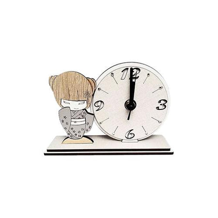 Orologio con base  in legno mdf e strass. Personalizzabile, misure cm 14,5 x 10 h.