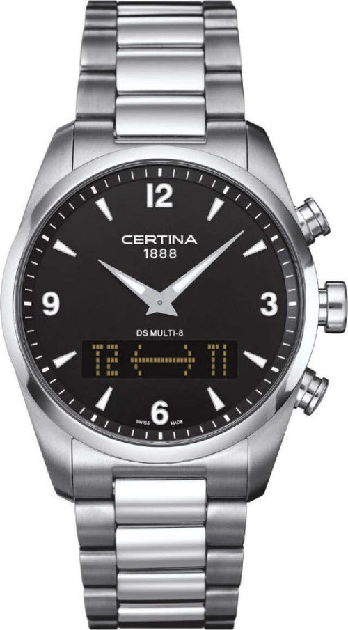 Orologio-CERTINA-uomo-DS-MULTI-8-Ana-Digit-acciaio-/-nero