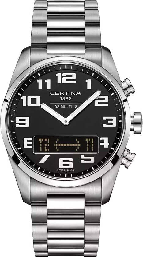 Orologio-CERTINA-uomo-DS-MULTI-8-Ana-Digit-acciaio-/-nero