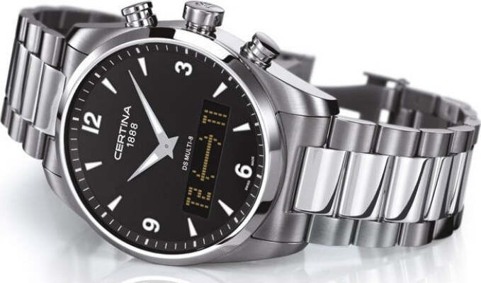 Orologio-CERTINA-uomo-DS-MULTI-8-Ana-Digit-acciaio-/-nero