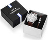 Orologio-CHRONOSTAR-uomo-Brave-tempo-pelle-marrone-+-bracciale