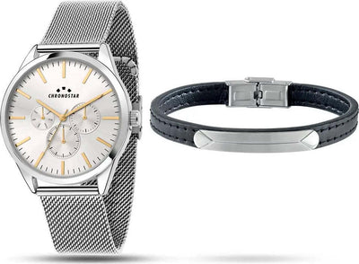 Orologio-CHRONOSTAR-uomo-Classique-multi-funzione-acciaio-mesh