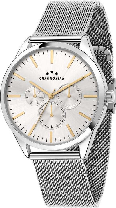Orologio-CHRONOSTAR-uomo-Classique-multi-funzione-acciaio-mesh