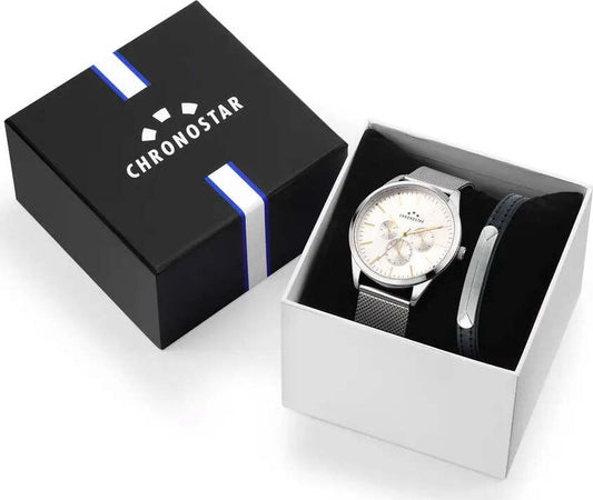 Orologio-CHRONOSTAR-uomo-Classique-multi-funzione-acciaio-mesh