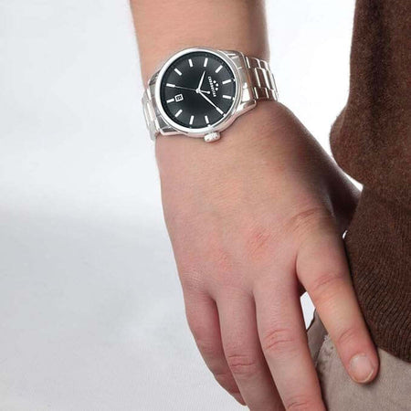 Orologio-CHRONOSTAR-uomo-Urano-data-acciaio-/-nero