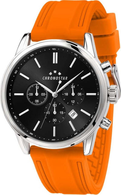 Orologio-CHRONOSTAR-uomo-Urano-multi-funzione-arancione-/-nero