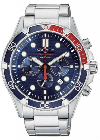 Orologio Cronografo Uomo Vagary By Citizen Aqua Diver Acciaio Blu Rosso Accessori per lui