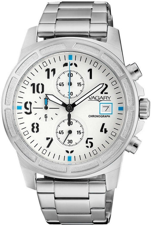 Orologio Cronografo Uomo Vagary By Citizen Explore Accessorio per Lui in Acciaio Explorer Datario Numeri Arabi e Indici IA9-411-11