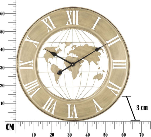 Orologio Da Muro World Gold Cm n63X3 Casa e cucina/Decorazioni per interni/Orologi/Orologi da parete Led Mall Home - Napoli, Commerciovirtuoso.it