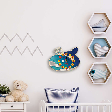 Orologio Da Parete - Balena Per Cameretta Bambini in Legno Dida