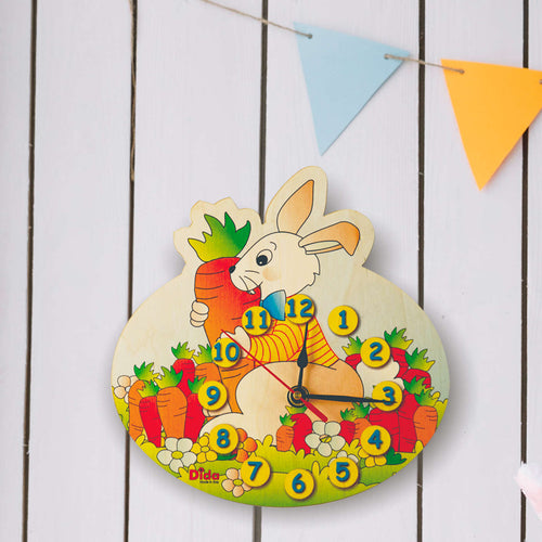 Orologio Da Parete - Coniglio Per Cameretta Bambini in Legno Dida