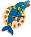 Orologio Da Parete - Delfino per Cameretta Bambini in Legno Dida