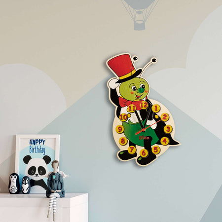 Orologio Da Parete - Grillo Per Cameretta Bambini in Legno Dida