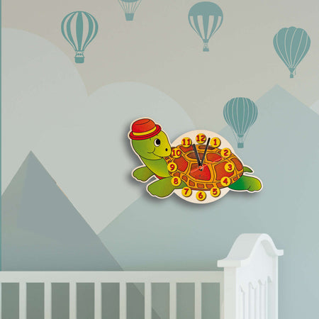 Orologio Da Parete - Tartaruga Per Cameretta Bambini in Legno Dida