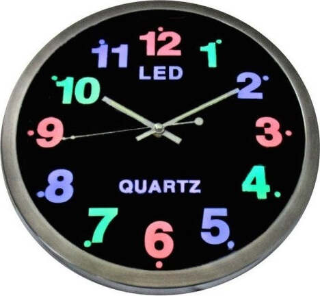 Orologio Da Parete A Led Retroilluminazione Color Muro Quarzo Luce Notte 25cm Casa e cucina/Decorazioni per interni/Orologi/Orologi da parete Trade Shop italia - Napoli, Commerciovirtuoso.it