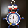 Orologio-Da-Parete-Analogico-Timone-Marino-Blu-Bianco-Rosso-Design-Casa-Ufficio