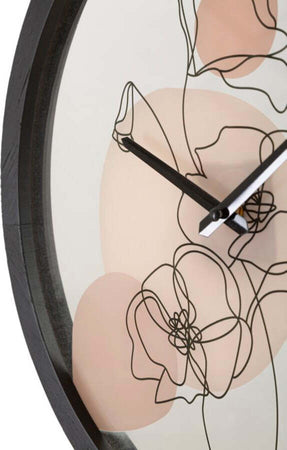 Orologio-da-parete-con-rose-struttura-in-ferro-e-vetro-per-salotto-e-cucina