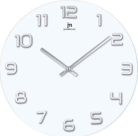 Orologio-da-parete-Lowell-14897BS-JUSTAMINUTE-Bianco-e-Silver