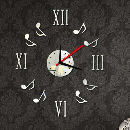Orologio Da Parete Moderno Adesivo Muro 3d Numeri Romani Note Musicali Specchio Casa, arredamento e bricolage > Accessori Casa > Orologi e Sveglie Trade Shop italia - Napoli, Commerciovirtuoso.it