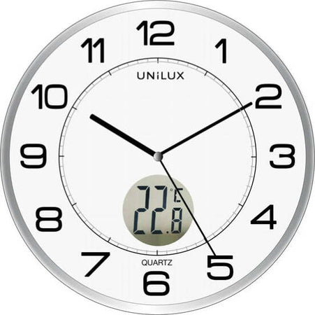 Orologio da parete Tempus - diametro 30 cm - con termometro - bianco - Unilux Casa e cucina/Decorazioni per interni/Orologi/Orologi particolari/Stazioni meteorologiche Eurocartuccia - Pavullo, Commerciovirtuoso.it