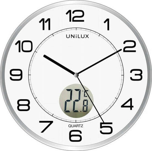 Orologio da parete Tempus - diametro 30 cm - con termometro - bianco - Unilux Casa e cucina/Decorazioni per interni/Orologi/Orologi particolari/Stazioni meteorologiche Eurocartuccia - Pavullo, Commerciovirtuoso.it