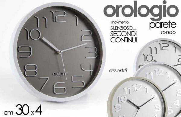 Orologio-Da-Parete-Tondo-30x4-Cm-Movimento-Silenzioso-Elegante-Assortiti-684111
