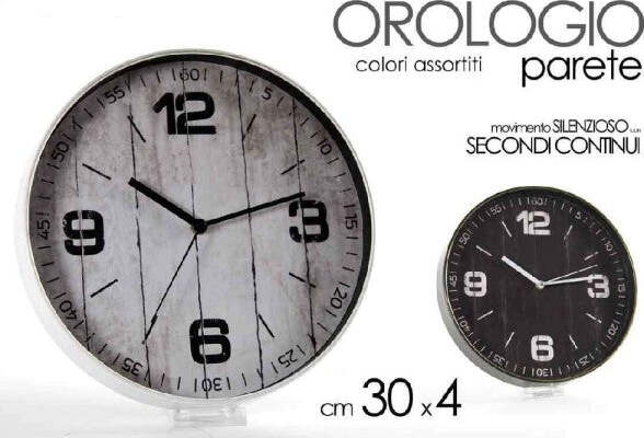 Orologio-Da-Parete-Tondo-Movimento-Silenzioso-30x4cm-Plastica-Vari-Colori-738869