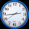 Orologio-Da-Parete-Tondo-Quarzo-Muro-Cornice-Blu-Diametro-22-Cm