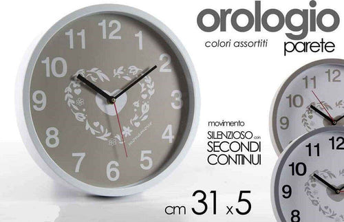 Orologio Da Parete Tondo Silenzioso 31x5cm Monamour Vari Colori Assortiti 681271 Casa e cucina/Decorazioni per interni/Orologi/Orologi da parete Trade Shop italia - Napoli, Commerciovirtuoso.it