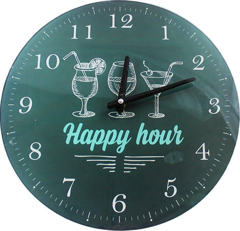 Orologio da parete vetro happy hour Casa e cucina/Decorazioni per interni/Orologi/Orologi da parete Led Mall Home - Napoli, Commerciovirtuoso.it
