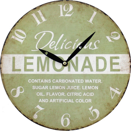 Orologio da parete vintage mdf delicious lemonade Casa e cucina/Decorazioni per interni/Orologi/Orologi da parete Led Mall Home - Napoli, Commerciovirtuoso.it