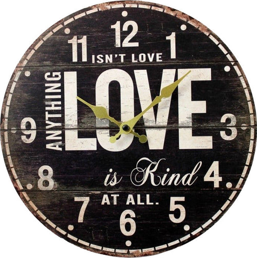 Orologio da parete vintage mdf Isn't love Casa e cucina/Decorazioni per interni/Orologi/Orologi da parete Led Mall Home - Napoli, Commerciovirtuoso.it