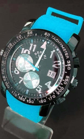 Orologio-Da-Polso-Benchi-D9652a-Uomo-Analogico-Quarzo-Sportivo-Azzurro
