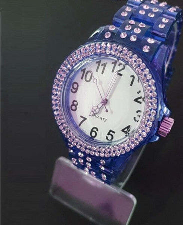 Orologio-Da-Polso-Brillantato-Donna-Analogico-Quarzo-Moderno-Fashion-Blu