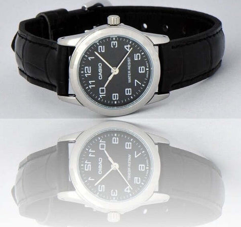 Orologio-Da-Polso-Casio-Ltp-v001l-1budf-Analogico-Donna-Pelle-Nero