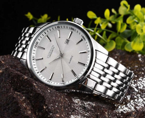 Orologio-Da-Polso-Curren-8071-Uomo-Analogico-Quarzo-Acciaio-Data-Bianco