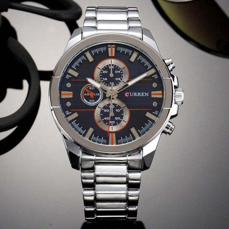 Orologio-Da-Polso-Curren-8274-Uomo-Analogico-Quarzo-Military-Sport-Silver
