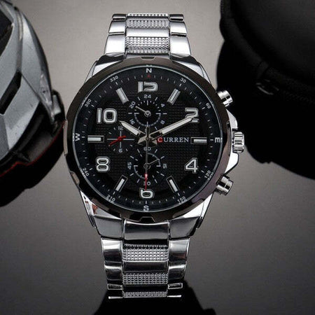 Orologio-Da-Polso-Curren-8276-Uomo-Analogico-Quarzo-Business-Silver-Nero